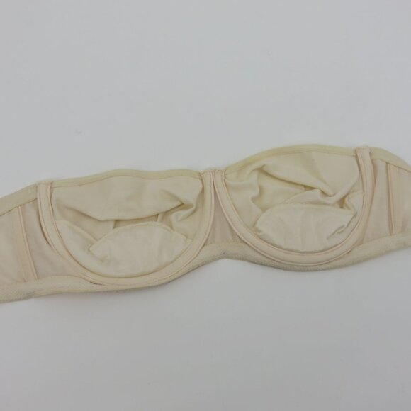VTG Vanity Fair 36C Bra Style 74-072 Ivory Shimmer Strapless Underwire Unlined - Picture 8 of 16